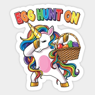 Dabbing Unicorn Easter Egg Hunt Sticker